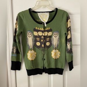 Owl Sweater Cardigan Size S Knitted Dove Brand